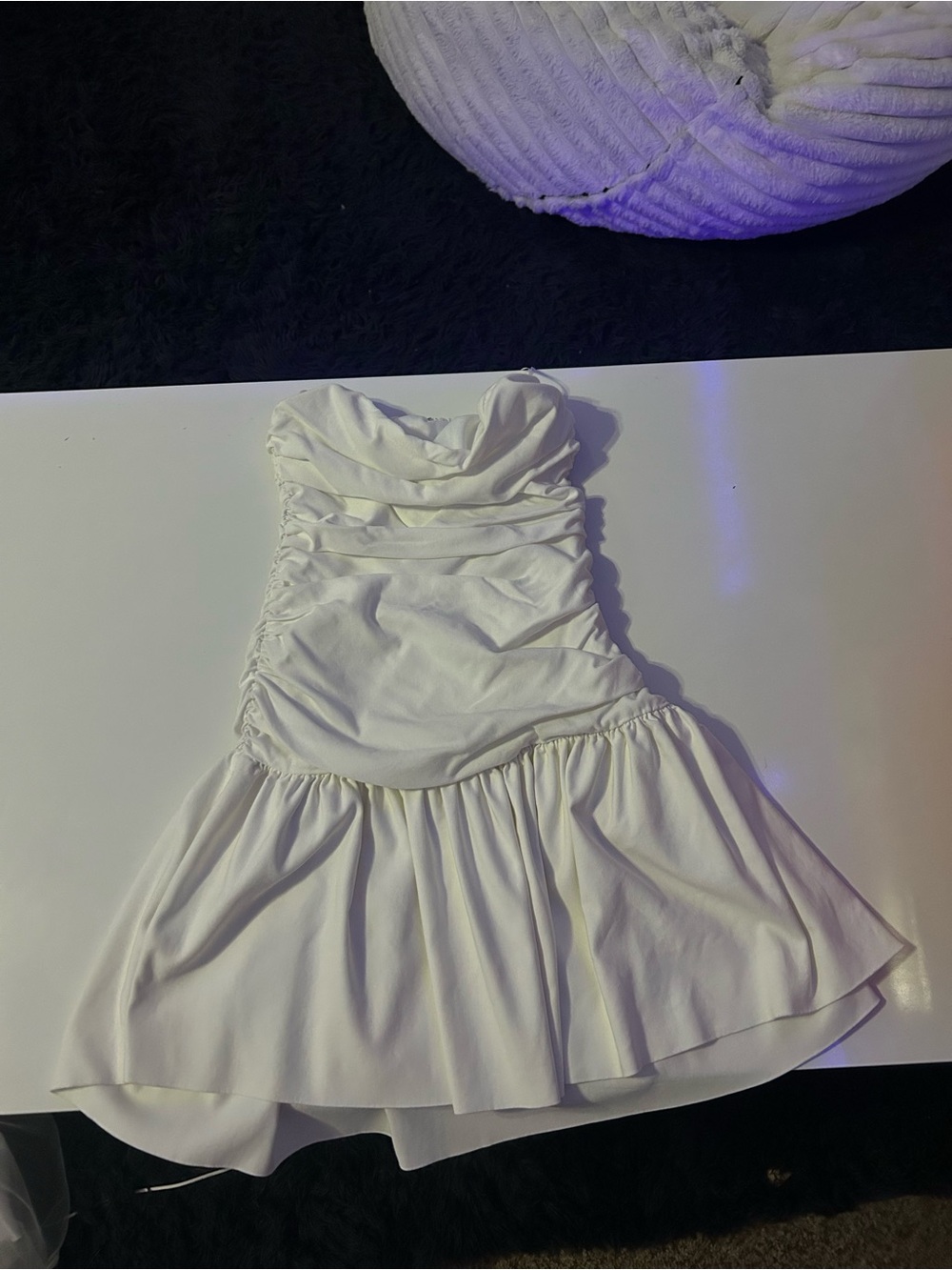 Windsor White Strapless Ruched Skater Dress - Picture 2 of 2